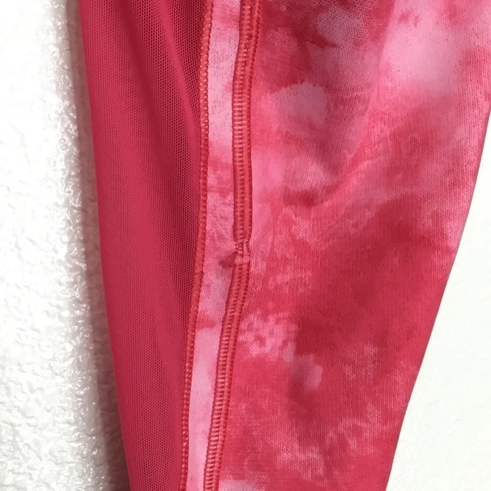 Lululemon Pink Tie Dye Cropped Workout Leggings